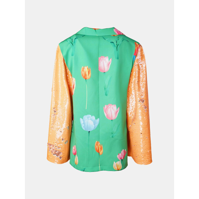 Mucho Gusto ® blazer zanè groen oranje tulpenprint MUCHO GUSTO® Blazer Zanè Groen Oranje Tulpenprint large