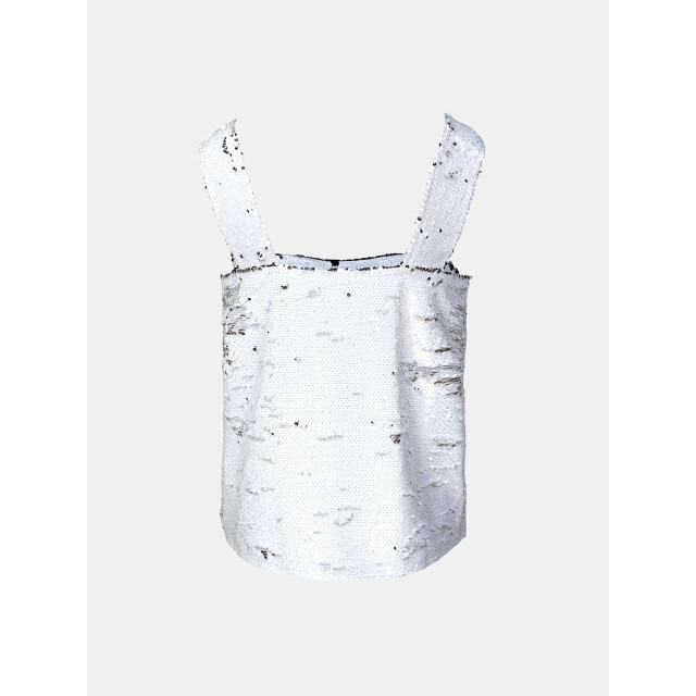 Mucho Gusto ® paillettentop wit zilver MUCHO GUSTO® Paillettentop Wit Zilver large