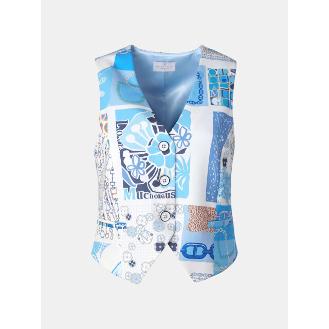 Mucho Gusto ® gilet lesbos blauw hart elegantie MUCHO GUSTO® Gilet Lesbos Blauw Hart Elegantie large