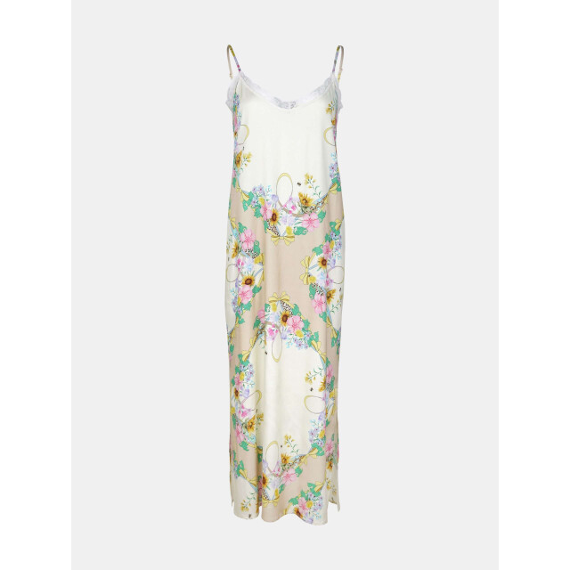 Mucho Gusto ® slipjurk creme bloem luipaardprint MUCHO GUSTO® Slipjurk Creme Bloem Luipaardprint large