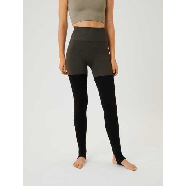 Björn Borg Björn borg sthlm seamless open heel tights – naadloze hoge taille leggings met open hiel in en zwart 10001190-GY013 large