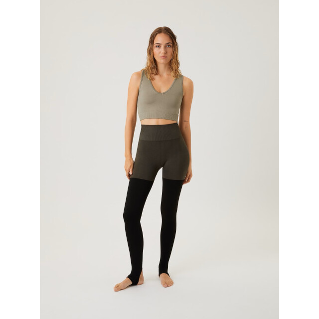 Björn Borg Björn borg sthlm seamless open heel tights – naadloze hoge taille leggings met open hiel in en zwart 10001190-GY013 large