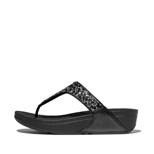 FitFlop Lulu crystal-mix toe-post sandals JE3 large