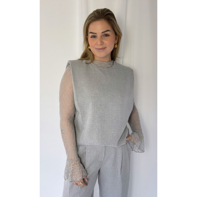 Ready to Wear Maron kanten top Maron kanten top grijs large