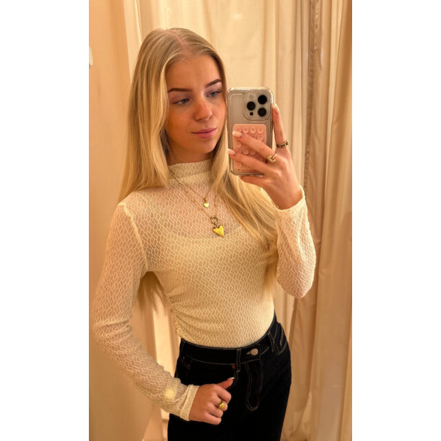 Ready to Wear Nadia glitter kanten top Nadia glitter kanten top wit large