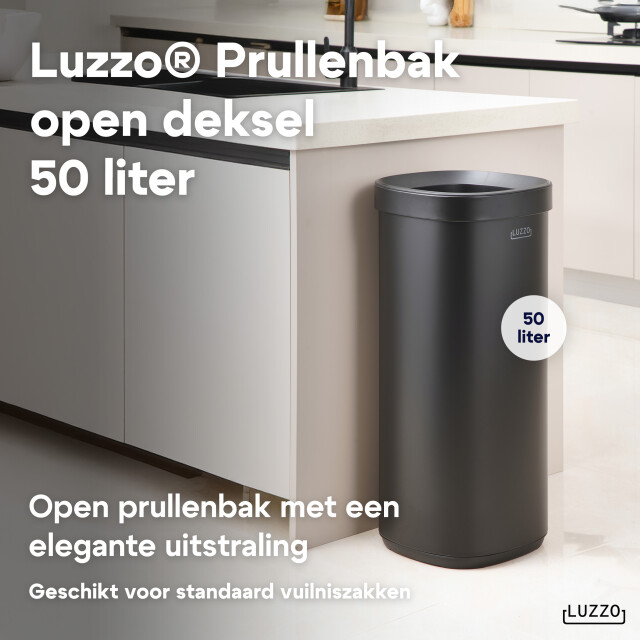 Luzzo ® open square prullenbak 50 liter afvalbak-vuilnisbak - 3059050 large
