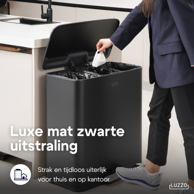 Luzzo ® pedaalemmer 51 liter 3x17 ltr afvalbak afvalscheiding - 3059051 large