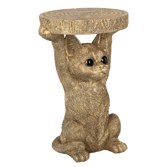 Clayre & Eef Bijzettafel kat 25x23x36 cm kunststof plantentafel 3059001 large