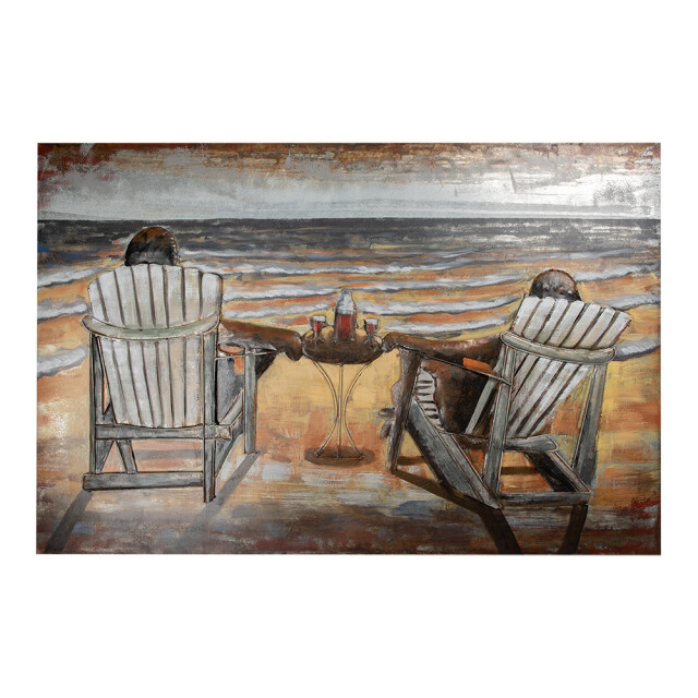 Clayre & Eef 3d schilderijen metaal 120x80 cm strand 3058987 large