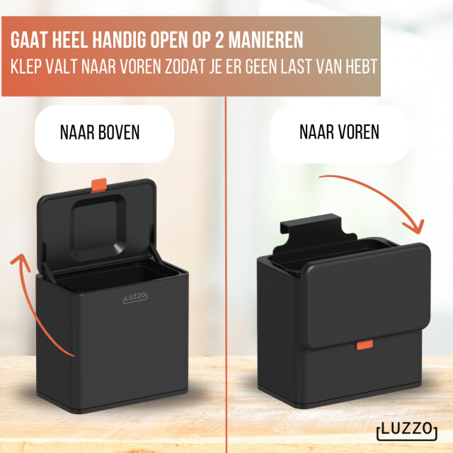 Luzzo ® loft groente afvalbak aanrecht afvalbakje 5 liter uitneembare 3059049 large