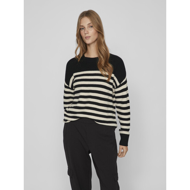 Vila Viril rib stripe l/s knit top noo 14089536 large