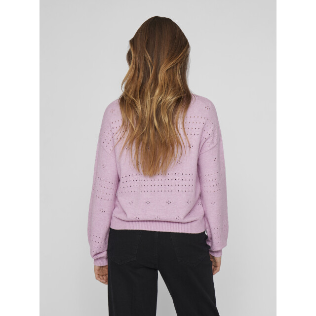 Vila Viril l/s o-neck pointelle knit top 14101222 large