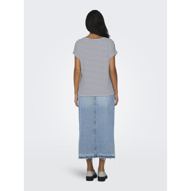 Only Onlmoster stripe s/s o-neck top jrs 15206243 large
