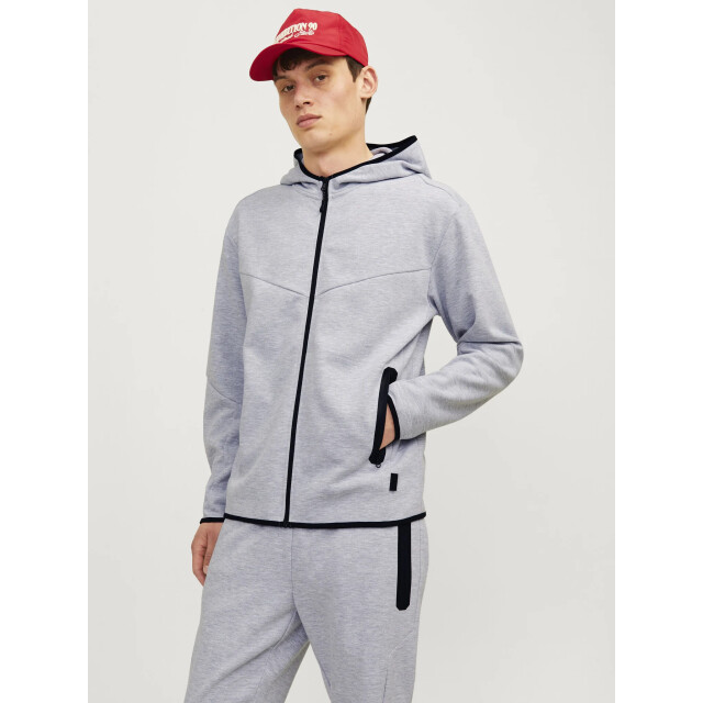 Jack & Jones Heren hoodie met rits jcofusion 12260150-Grijs large