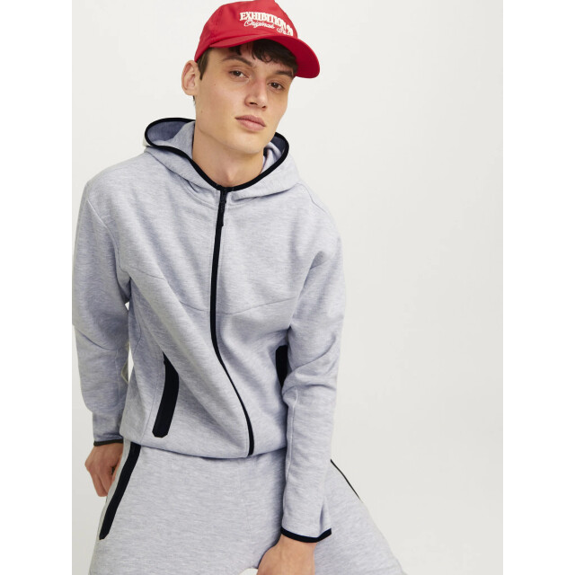 Jack & Jones Heren hoodie met rits jcofusion 12260150-Grijs large