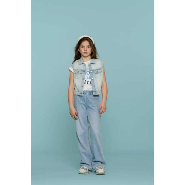 Geisha Zomer gilet meisjes jogg jeans bleached denim 55021K-10 - 000830 - bleached denim large