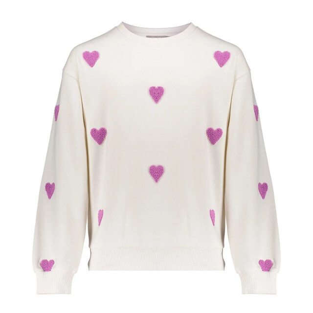Geisha Zomer sweater meisjes hartjes terry licht / lavendel 52084K-21 - 000721 - light sand/lavender large