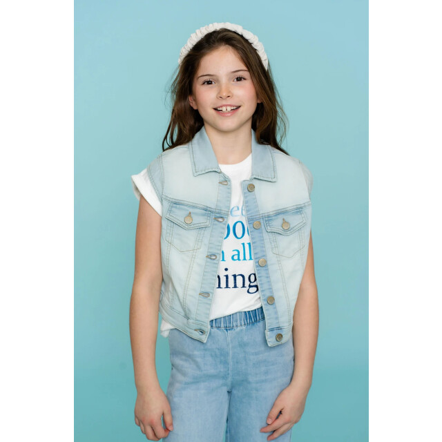 Geisha Zomer gilet meisjes jogg jeans bleached denim 55021K-10 - 000830 - bleached denim large