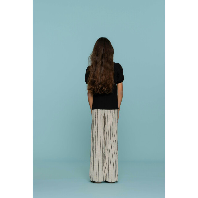 Geisha Zomer broek meisjes gestreept / zwart 51241K-20 - 000720 - sand/black large