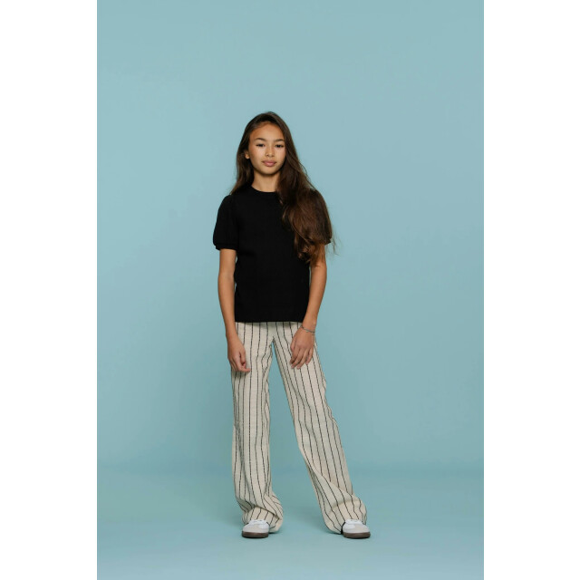 Geisha Zomer broek meisjes gestreept / zwart 51241K-20 - 000720 - sand/black large