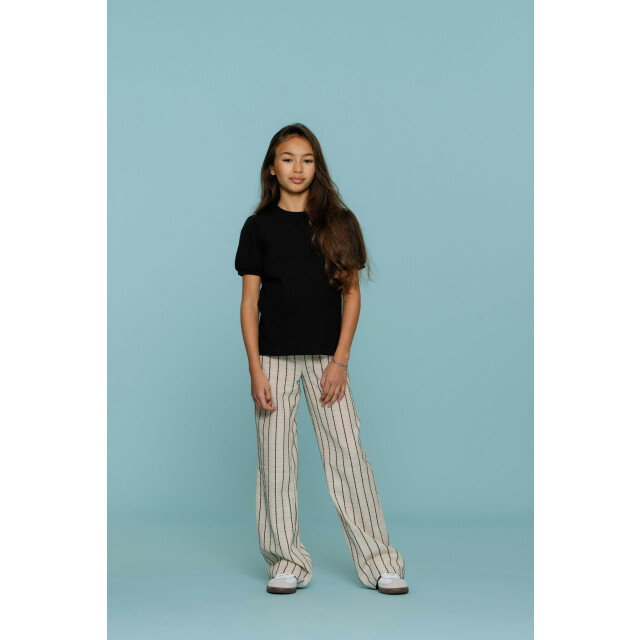 Geisha Zomer broek meisjes gestreept / zwart 51241K-20 - 000720 - sand/black large