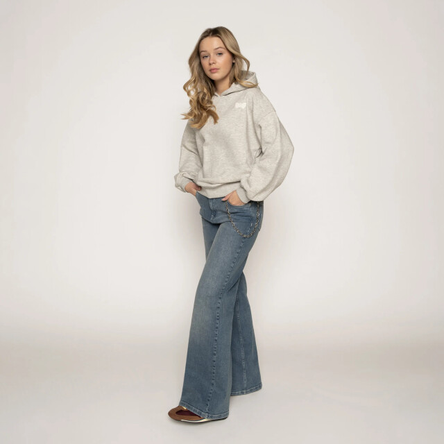 Frankie & Liberty Zomer jeans broek wide leg meisjes - attitude FL25001 - Mid Blue Denim - Attitude large