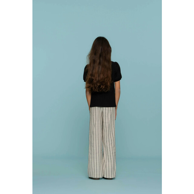 Geisha Zomer broek meisjes gestreept / zwart 51241K-20 - 000720 - sand/black large