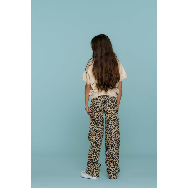 Geisha Zomer jeans broek meisjes / luipaard print 51041K-10 - 000720 - sand/combi  leopard print large