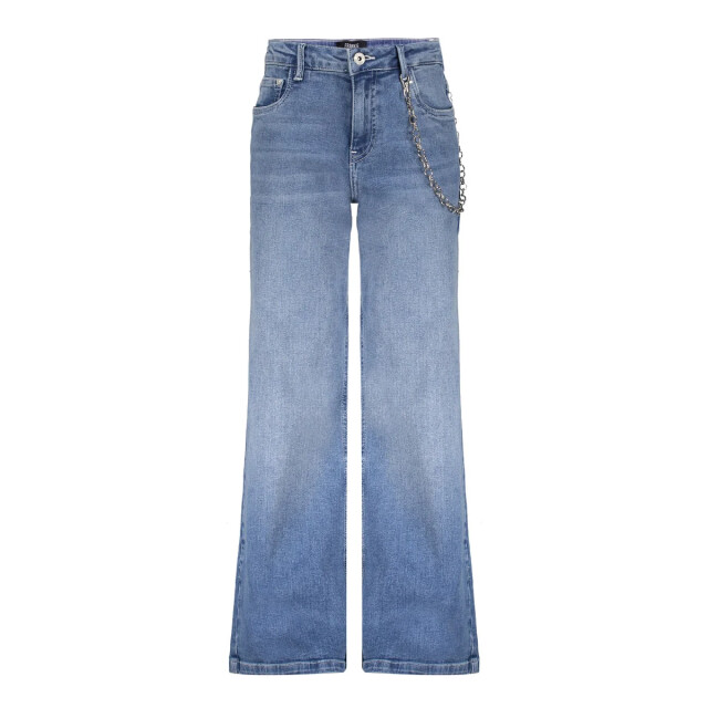 Frankie & Liberty Zomer jeans broek wide leg meisjes - attitude FL25001 - Mid Blue Denim - Attitude large