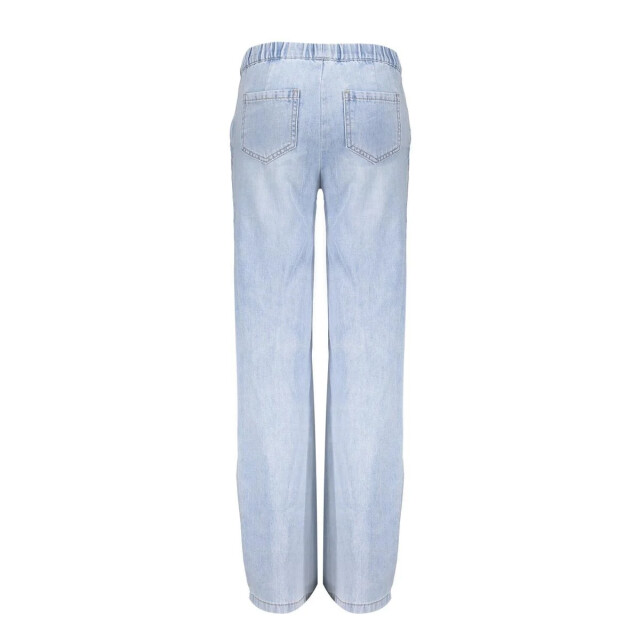 Geisha Zomer jeans broek meisjes wide elastic waist bleached denim 51015K-10 - 000830 - bleached denim large