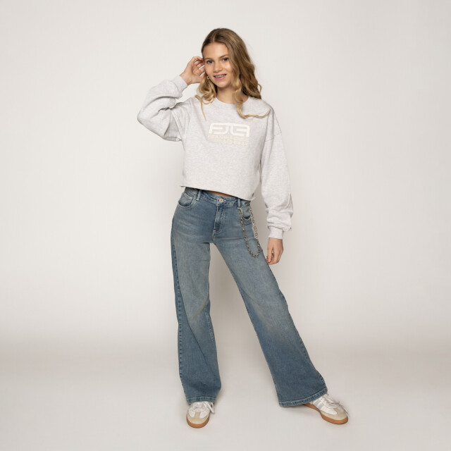 Frankie & Liberty Zomer sweatshirt meisjes melange rebel FL25258 - 13.1 Grey Melange - Rebel large