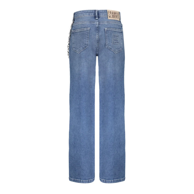 Frankie & Liberty Zomer jeans broek wide leg meisjes - attitude FL25001 - Mid Blue Denim - Attitude large