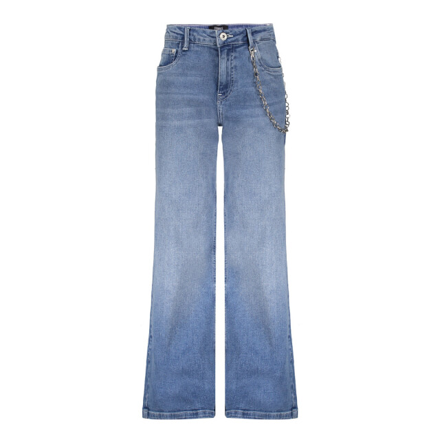 Frankie & Liberty Zomer jeans broek wide leg meisjes - attitude FL25001 - Mid Blue Denim - Attitude large