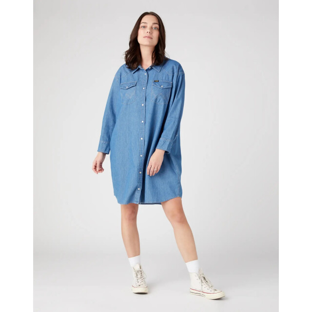 Wrangler Denim shirtdress mid indigo W9P6C3X8E large