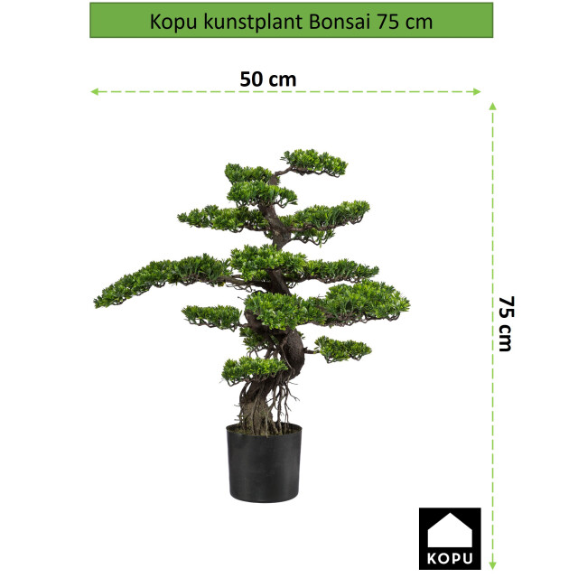 Kopu ® kunstplant bonsai 75 cm in zwarte pot bonsai boompje 3059330 large