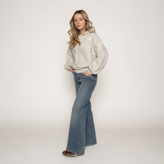 Frankie & Liberty Zomer jeans broek wide leg meisjes - attitude FL25001 - Mid Blue Denim - Attitude large