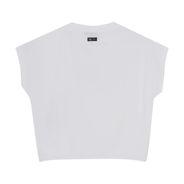 Indian Blue Zomer t-shirt s/s meisjes - cropped wide fit 970181-1450-Bright White large