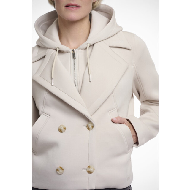 Rino & Pelle double breasted jacket with detachable hood collar jennifer.7002521 10811 fog grey 06111.185.0006 large