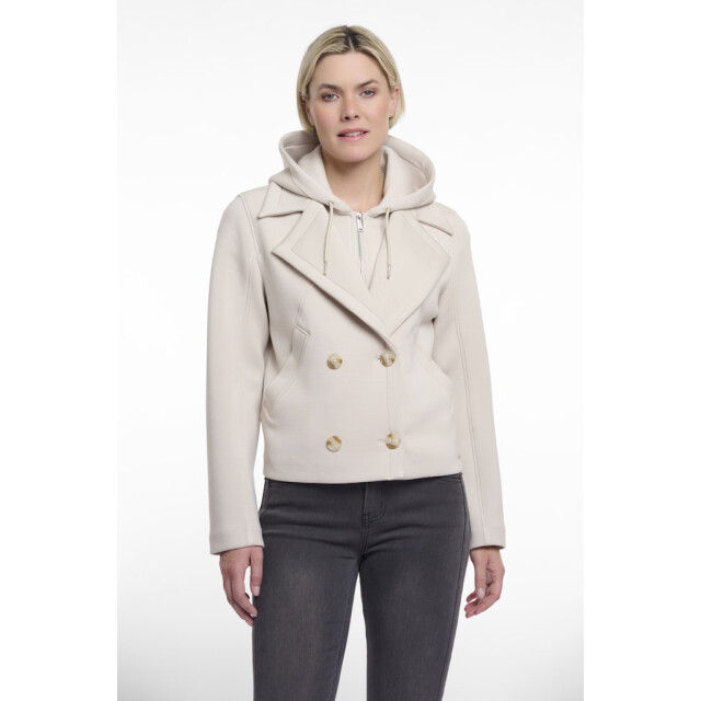Rino & Pelle double breasted jacket with detachable hood collar jennifer.7002521 10811 fog grey 06111.185.0006 large