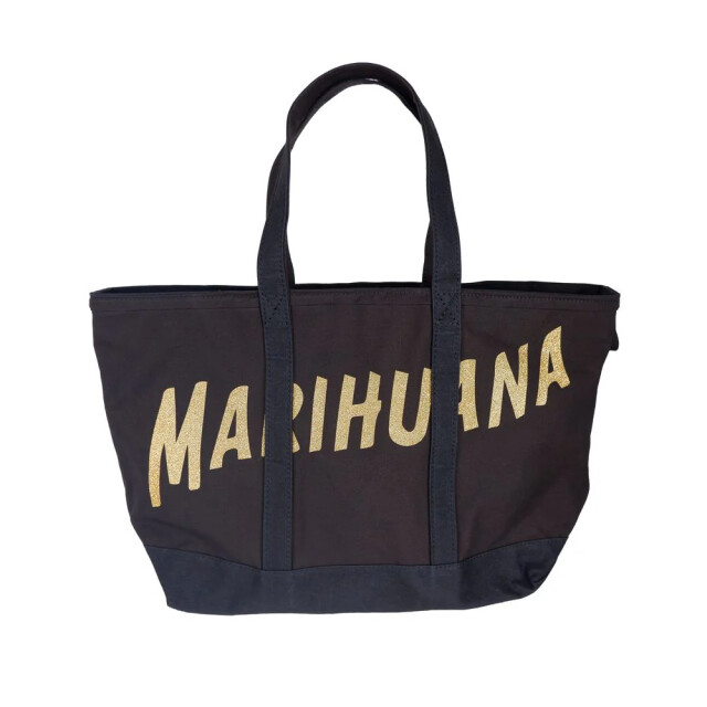 Palm Angels Chic black cotton shoulder bag voor dames Palm Angels Chic Zwart Schoudertas large