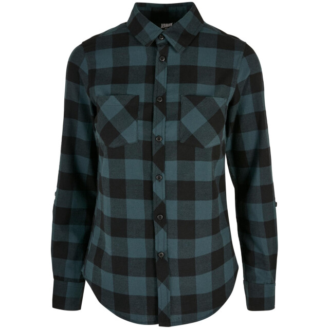 Urban Classics Geruit flanellen overhemd met omgeslagen manchet dames UTTN450_jasperblack large