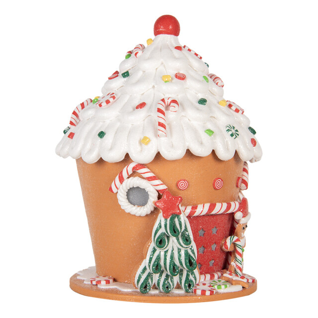 Clayre & Eef Gingerbread house met led 23x23x32 cm kunststof 3059618 large