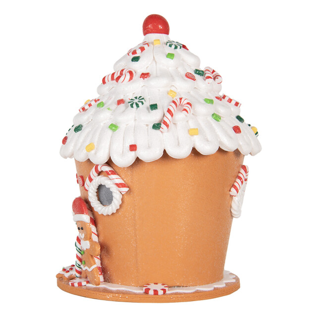 Clayre & Eef Gingerbread house met led 23x23x32 cm kunststof 3059618 large