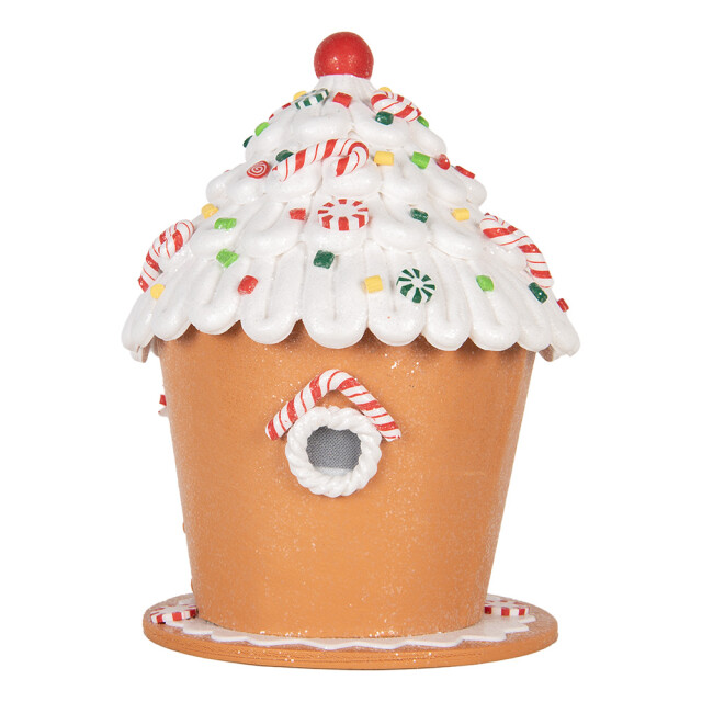 Clayre & Eef Gingerbread house met led 23x23x32 cm kunststof 3059618 large