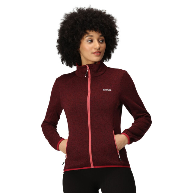Regatta Dames newhill marl full zip fleecejack UTRG8828_burgundyrumbared large