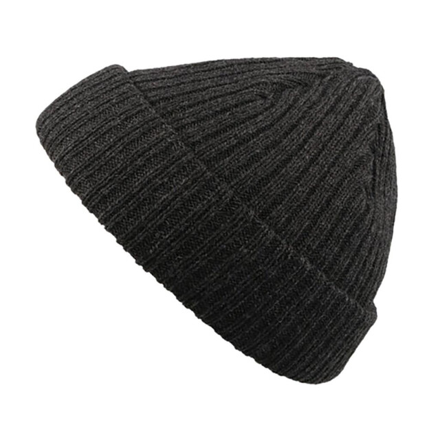 Atlantis Unisex docker short beanie met turn up UTLT828_blackmelange large