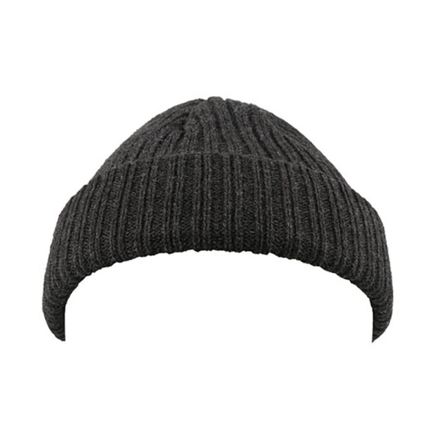 Atlantis Unisex docker short beanie met turn up UTLT828_blackmelange large