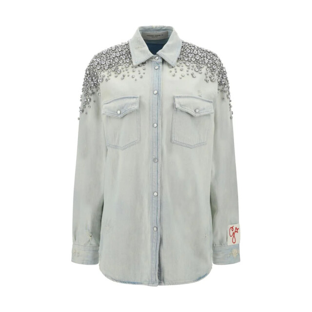 Golden Goose Deluxe Brand Boyfriend shirt met oversized fit en kralen Golden Goose Boyfriend Shirt Met Oversized Fit En Kralen large