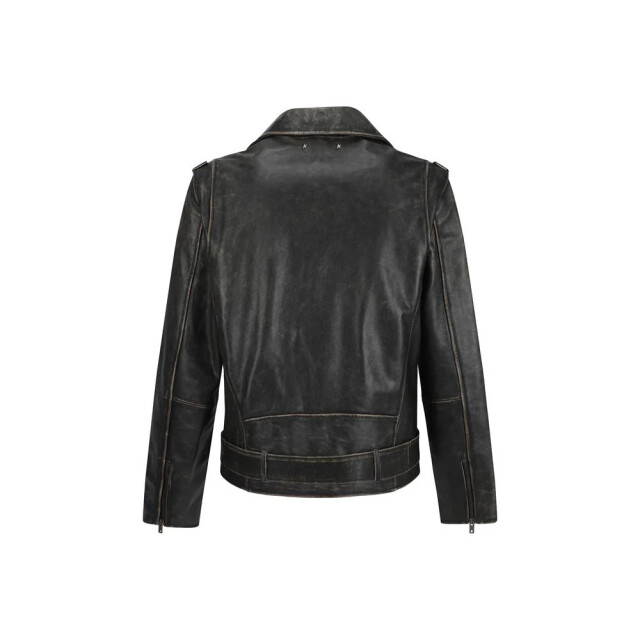 Golden Goose Deluxe Brand Golden biker jacket met vintage effect design Golden Goose Golden Biker Jacket Met Vintage Effect Design large