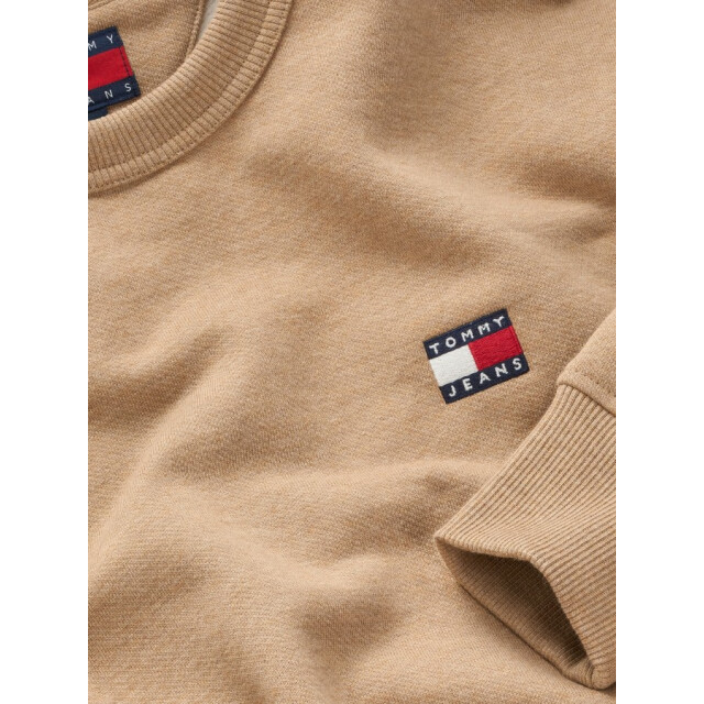 Tommy Hilfiger Dm0dm20660 hef  badge crew vintage melange heren sweater - HEF Vintage Camel Melange/DM0DM20660 Badge Crew large